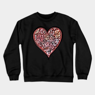 Red Roses Heart Crewneck Sweatshirt